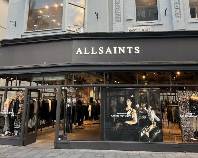 Image shows store front of Brighton AllSaints