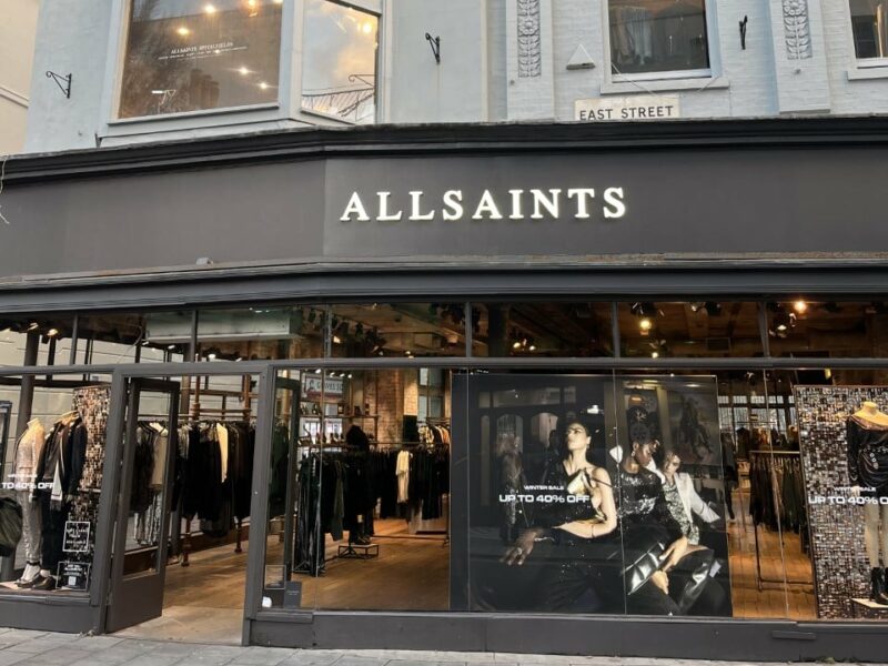 Image shows store front of Brighton AllSaints