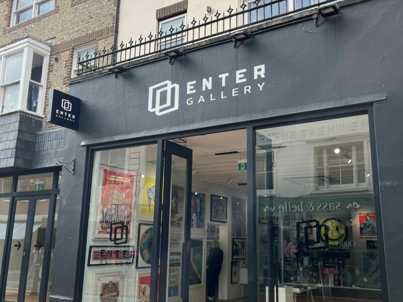 Image shows front of Enter Gallery in Brighton North Laine